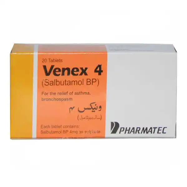 Venex 4mg Tablets 20s (pack Size 2x10s)